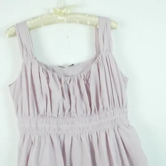 Sea New York Emmet Midi Dress XL Pastel Purple Cotton Bubble Hem Cottagecore - Picture 3 of 7